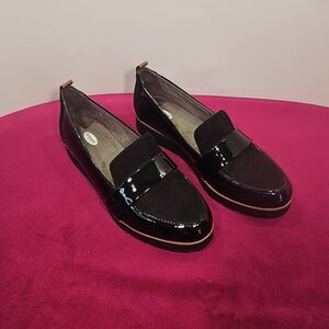 Dr. Scholl's Black Patent & Suede Women's Loafers